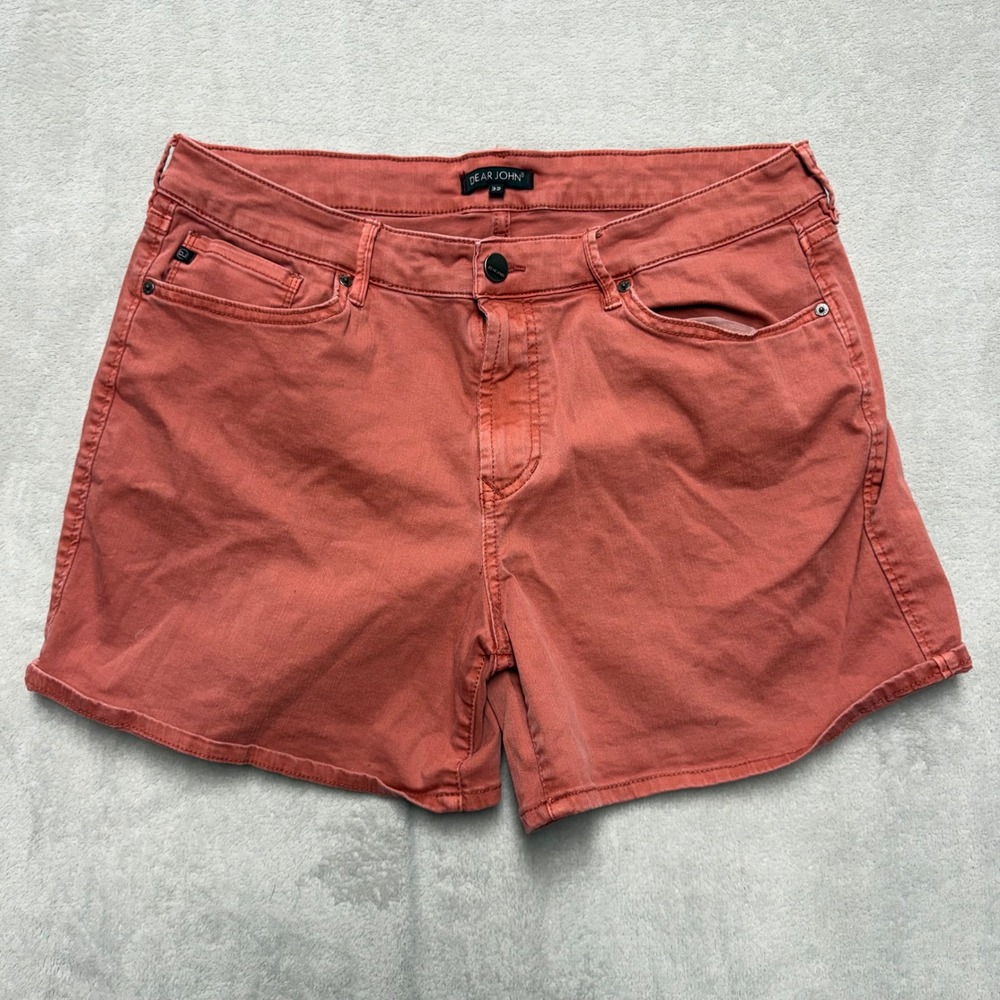 Dear John American Classic Terracotta Orange Stretch Denim Shorts Womens Size 32